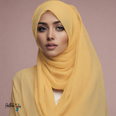 Premium Chiffon Hijab - Yellow